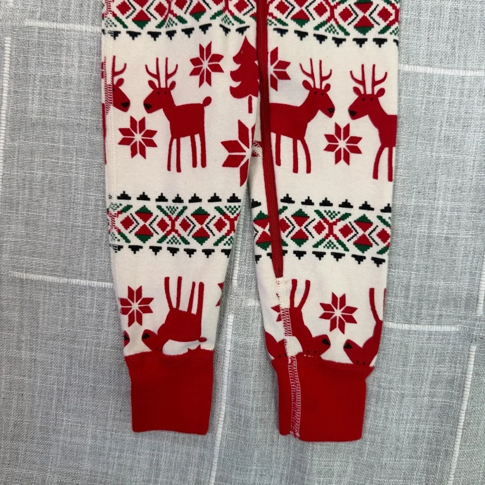 Hanna Andersson 18-24 Month Holiday Dear Deer Organic Cotton Zip Sleeper Pajamas